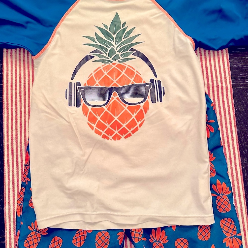Pineapple Graphic Swim Set, Youth size 8